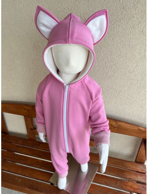 Overal - warmkeeper - MAČKA/LÍŠKA/VLK - jasná staroružová