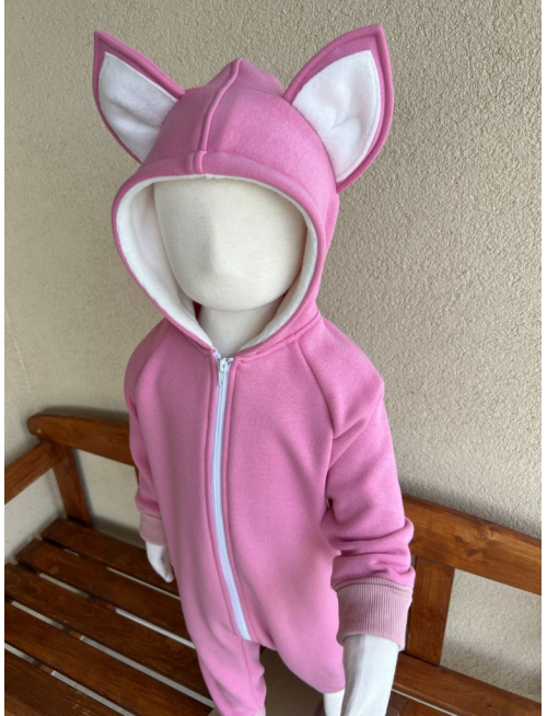 Overal - warmkeeper - MAČKA/LÍŠKA/VLK - jasná staroružová