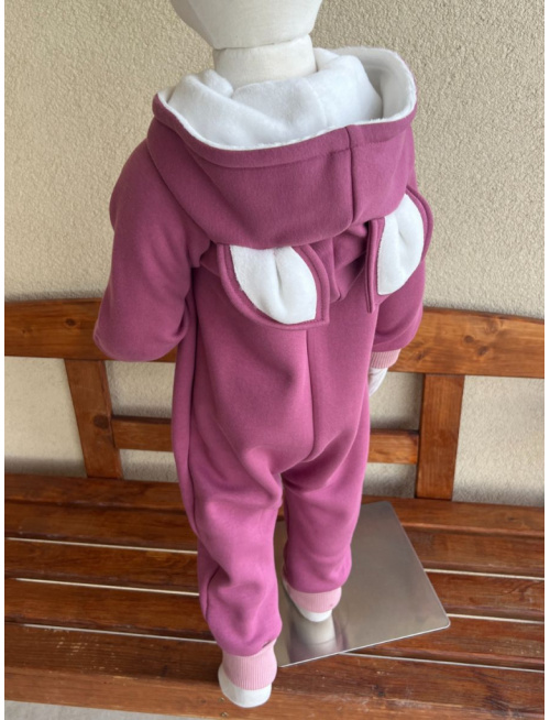 Overal - warmkeeper - MAČKA/LÍŠKA/VLK - tmavá staroružová