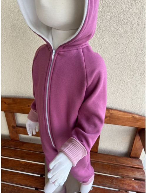 Overal - warmkeeper - MAČKA/LÍŠKA/VLK - tmavá staroružová