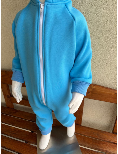 Overal - warmkeeper - MAČKA/LÍŠKA/VLK - nebíčková modrá