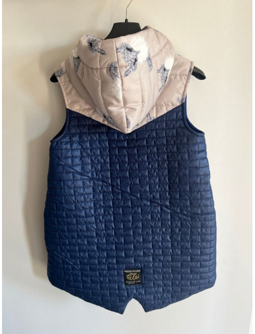 Rastúca vesta so stojačikovou kapucňou - DOMI - kombinovaná - POSLEDNÝ KUS