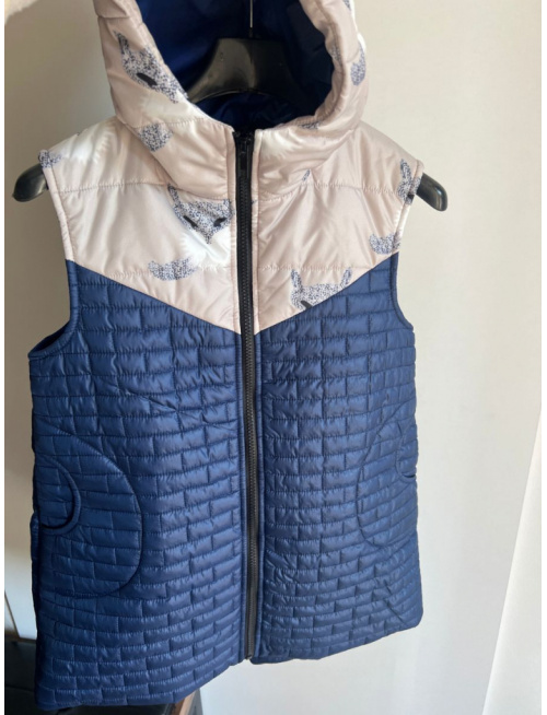 Rastúca vesta so stojačikovou kapucňou - DOMI - kombinovaná - POSLEDNÝ KUS