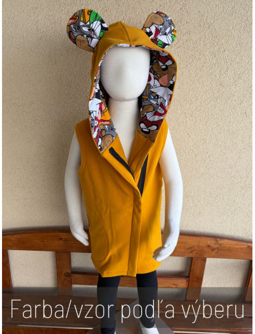 Rastúca PARMA vesta so šikmozipsom a uškami - ALEX