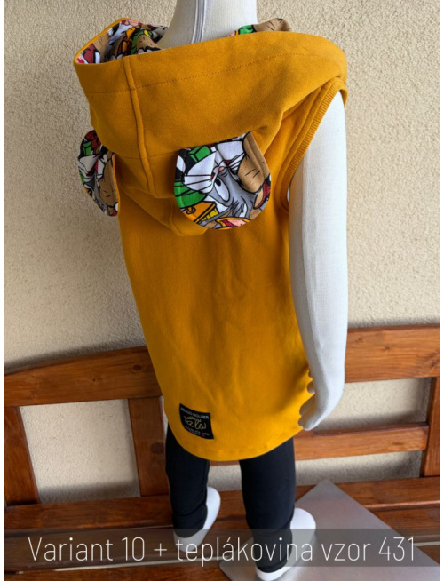 Rastúca PARMA vesta so šikmozipsom a uškami - ALEX