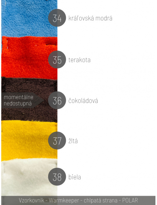 Vzorkovník - Warmkeeper jednofarebný - chlpatá strana - POLAR