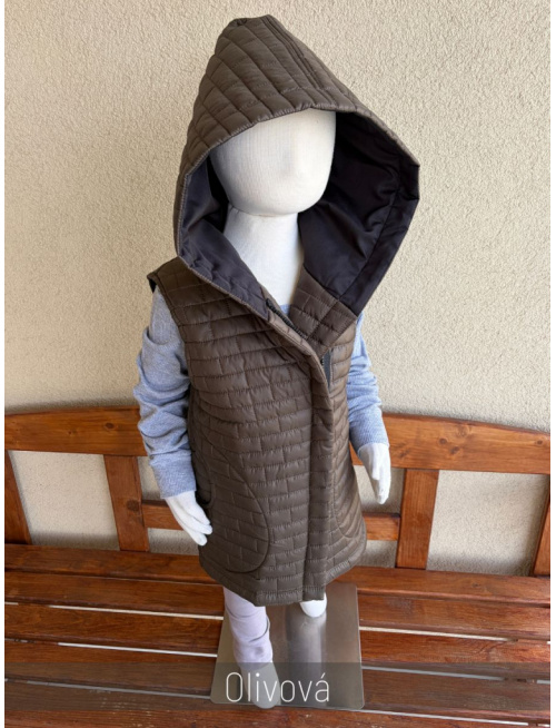 Rastúca vesta so šikmozipsom - prešivák podšitý podšívkou - ALEX