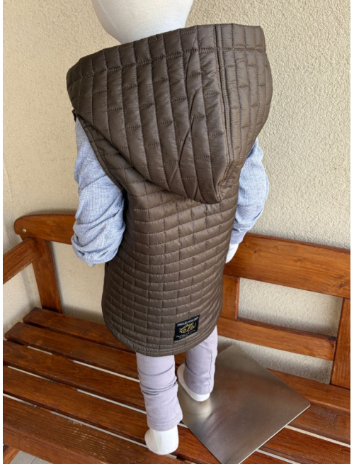 Rastúca vesta so šikmozipsom - prešivák podšitý podšívkou - ALEX