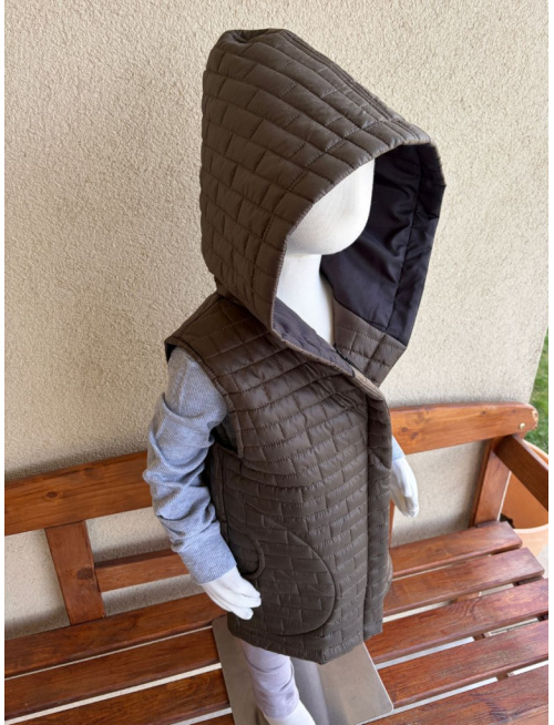 Rastúca vesta so šikmozipsom - prešivák podšitý podšívkou - ALEX