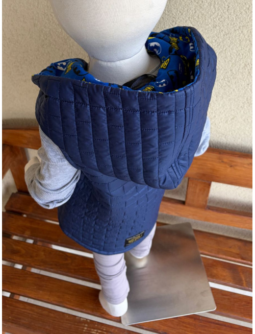 Rastúca vesta so šikmozipsom - prešivák podšitý teplákovinou - ALEX