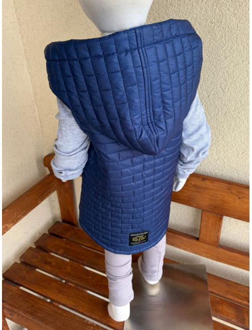 Rastúca vesta so šikmozipsom - prešivák podšitý teplákovinou - ALEX