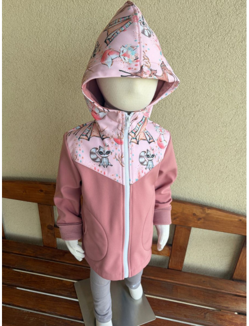 Rastúca softshell bunda s rovnozipsom a stojačikovou kapucňou - ALEX kombinovaná - jeseň/ZIMA - DO VYPREDANIA ZÁSOB
