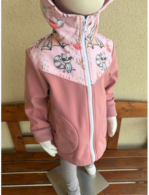 Rastúca softshell bunda s rovnozipsom a stojačikovou kapucňou - ALEX kombinovaná - jeseň/ZIMA - DO VYPREDANIA ZÁSOB