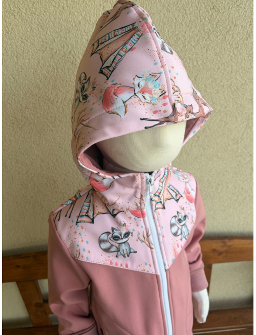Rastúca softshell bunda s rovnozipsom a stojačikovou kapucňou - ALEX kombinovaná - jeseň/ZIMA - LEN DO VYPREDANIA ZÁSOB