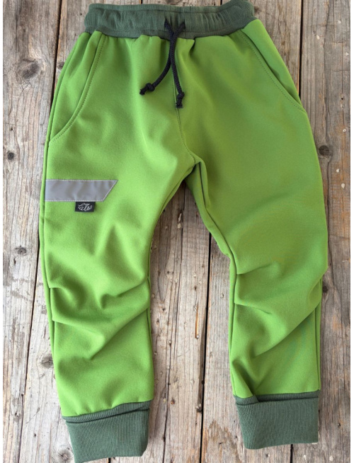 Softshell gate NEW s rastúcou manžetou - jeseň/ZIMA - listová zelená