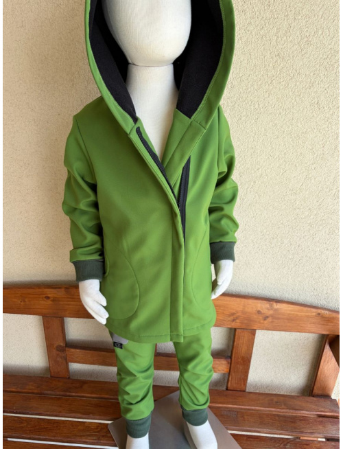 Rastúca softshell bunda ALEX so šikmozipsom a uškami - jednofarebná - jeseň/ZIMA