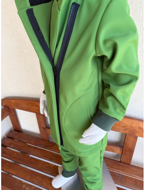 Rastúca softshell bunda ALEX so šikmozipsom a uškami - jednofarebná - jeseň/ZIMA