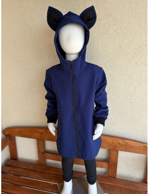 Rastúca softshell bunda s prestrihom a stojačikovou kapucňou - RIO s uškami - jeseň/ZIMA