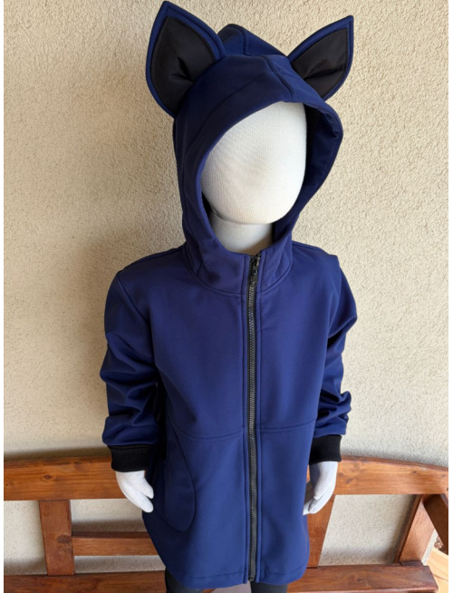 Rastúca softshell bunda s prestrihom a stojačikovou kapucňou - RIO s uškami - jeseň/ZIMA