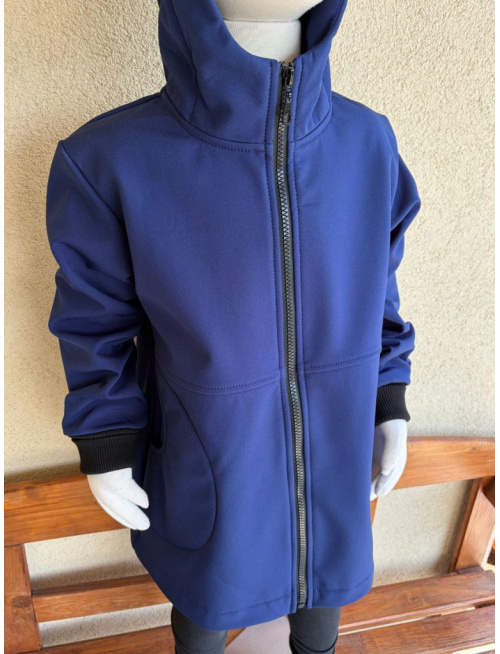 Rastúca softshell bunda s prestrihom a stojačikovou kapucňou - RIO s uškami - jeseň/ZIMA