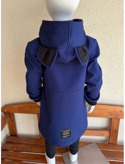 Rastúca softshell bunda s prestrihom a stojačikovou kapucňou - RIO s uškami - jeseň/ZIMA